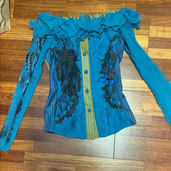 Save The Queen Multicolor Ruffled Blouse - Picture 6 of 7